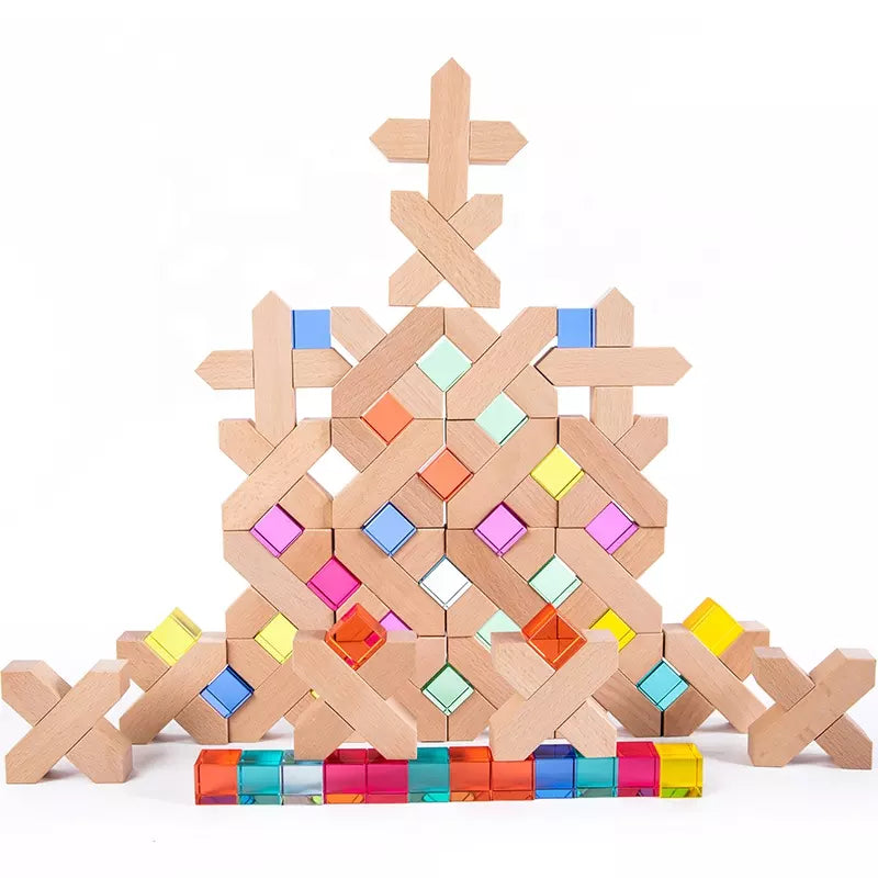 Basswood Building Set X Shape Blocks 32PC