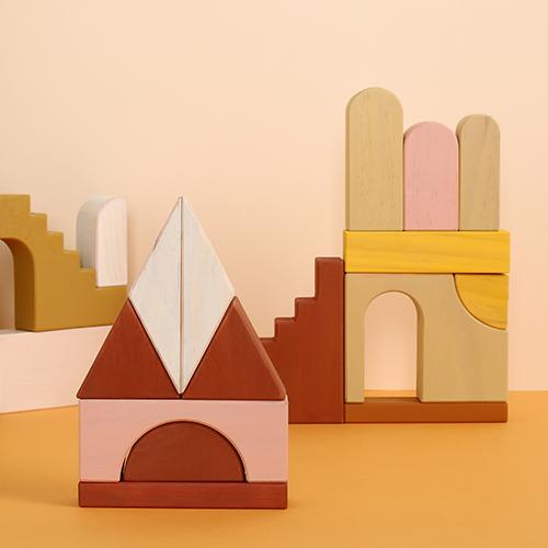 Wooden Apartments Building Blocks Waldorf Open-ended Play Toy