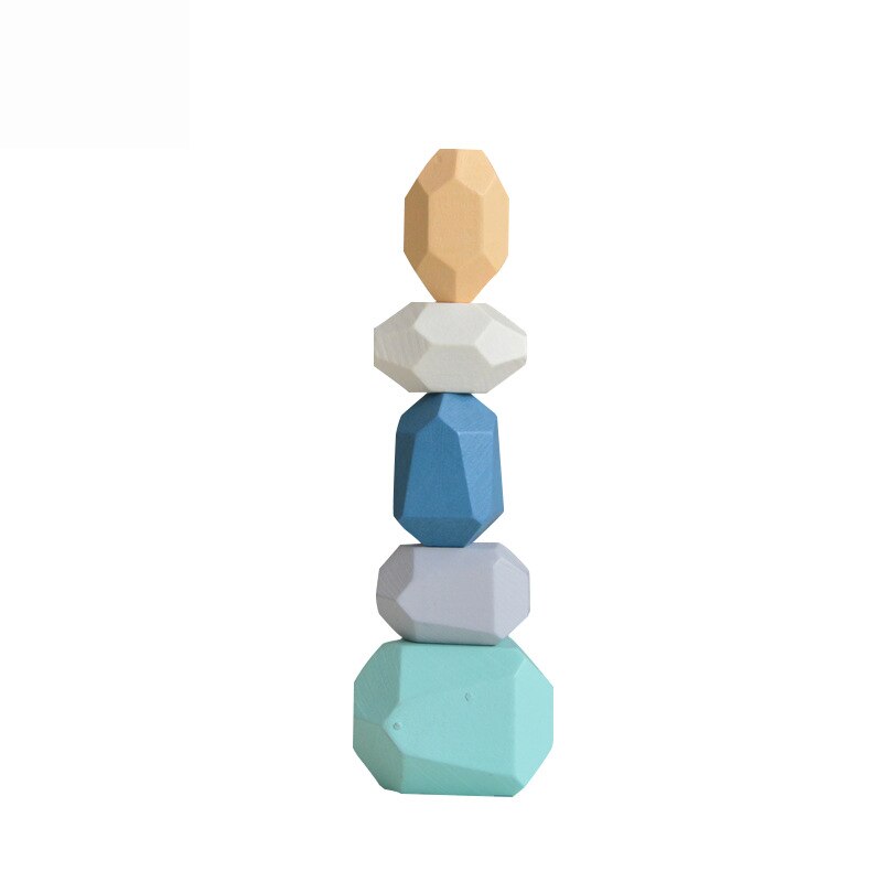 Fidtoy Wooden Stacking Polyhedron Blocks – Montessori Educational Toy for Kids 3+