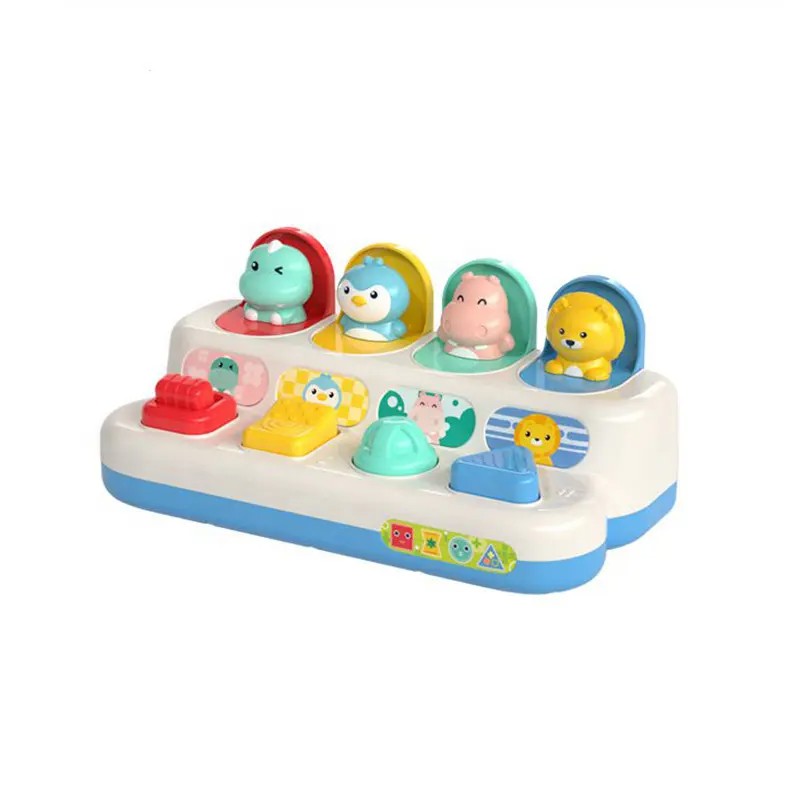 Fidtoy Baby Pop Up Toy for Toddlers – Cause and Effect Animal Learning Toy with Colorful Buttons