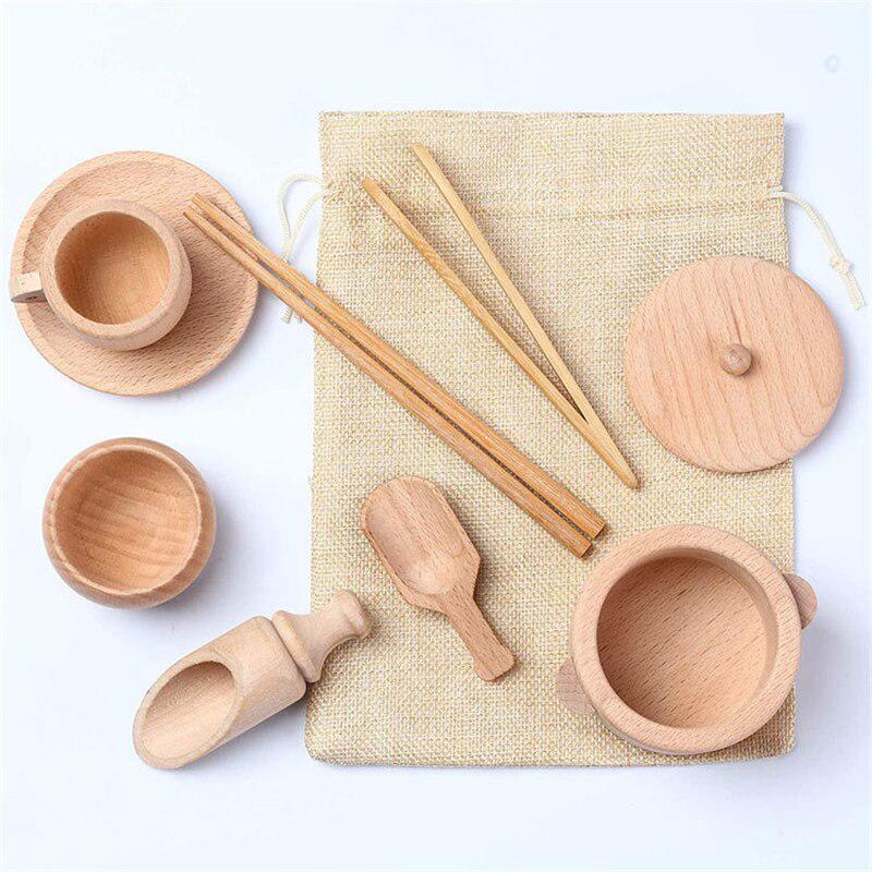 Fidtoy Montessori Wooden Chopper for Kids Toddler Kitchen Tool