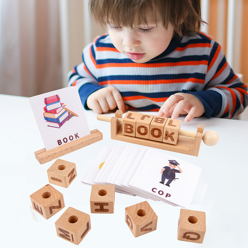Fidtoy Wooden Spelling Matching Game for Kids