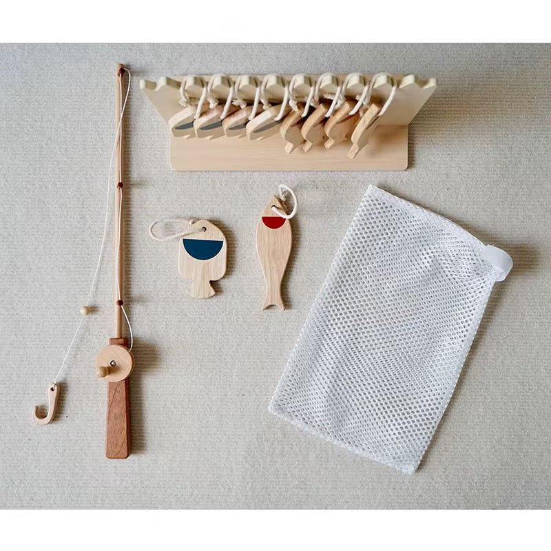 Wooden Fishing Boat Pretend Play Set for Kids – Montessori Ocean Adventure Toy with Rod, Fish & Accessories | Eduspark Toys