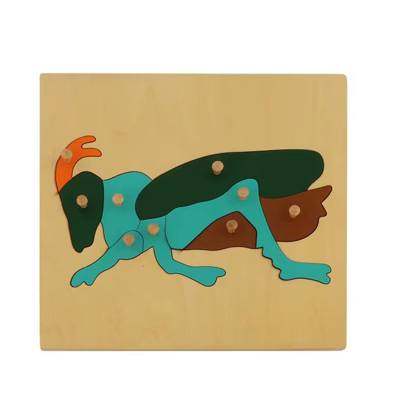 Montessori Zoology - Mantis Puzzle with Wooden Knobs