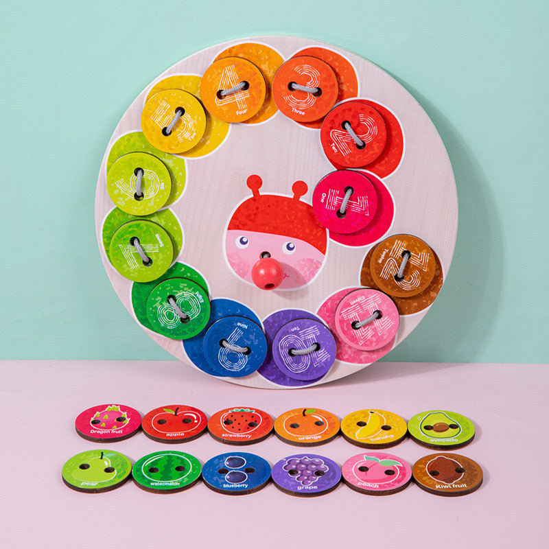 Rainbow Caterpillar Threading Game - The best fine motor toys