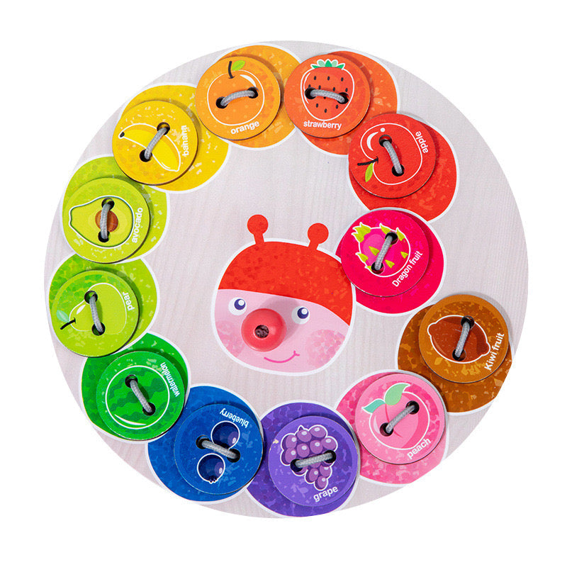 Rainbow Caterpillar Threading Game - The best fine motor toys