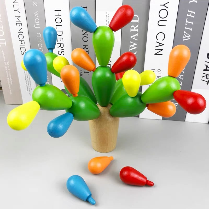 Educational balance Wooden Balance Building Blocks Cactus children toy