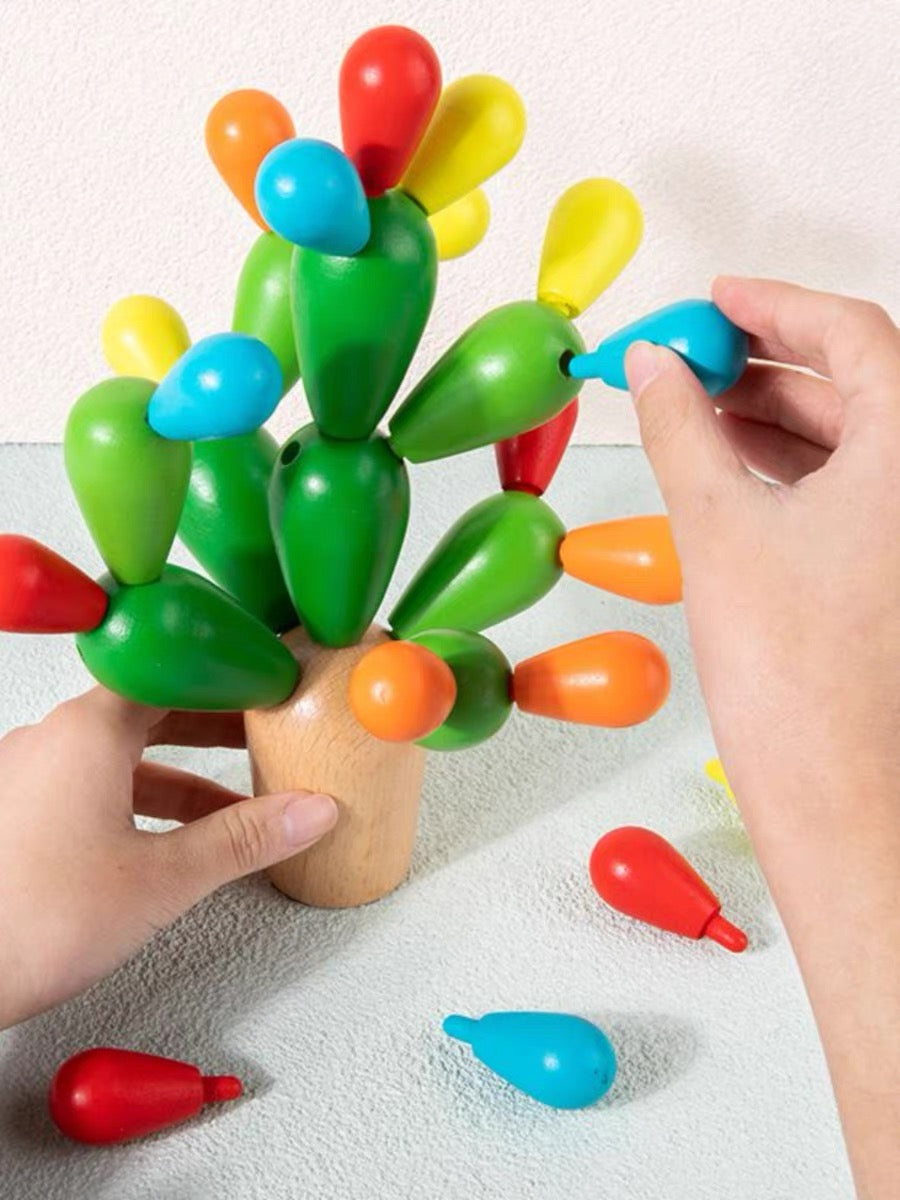 Educational balance Wooden Balance Building Blocks Cactus children toy