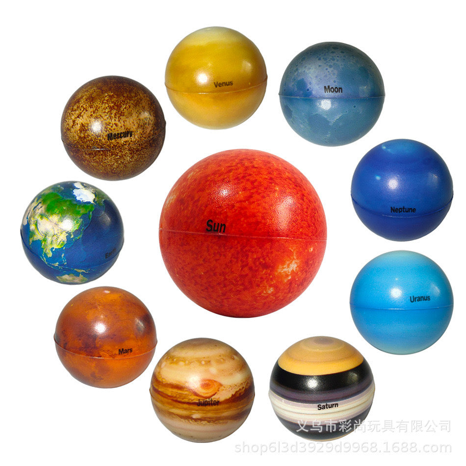 Solar System Galaxy Squishy Planets Set of 10 Balls
