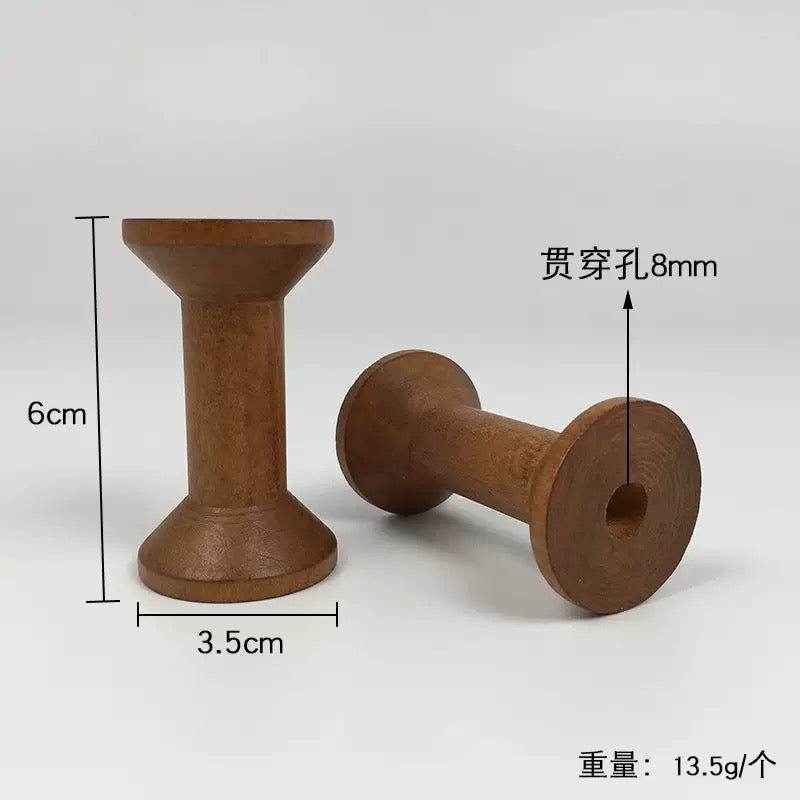 Montessori Loose parts Wooden Bobbin Vintage look Spools Kids Craft DIY