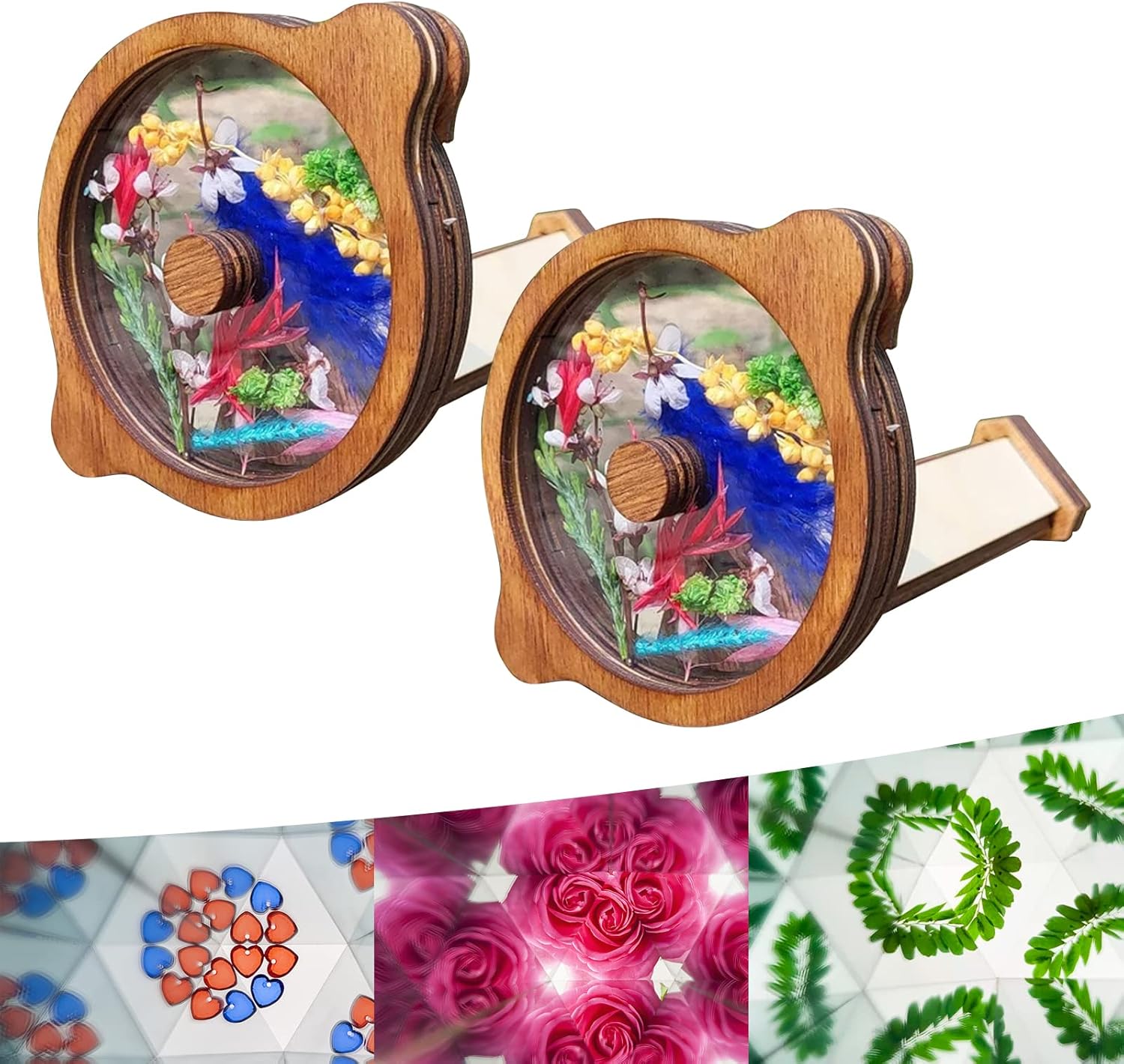 Wooden DIY Kids Kaleidoscope Rotating Sensory Toys