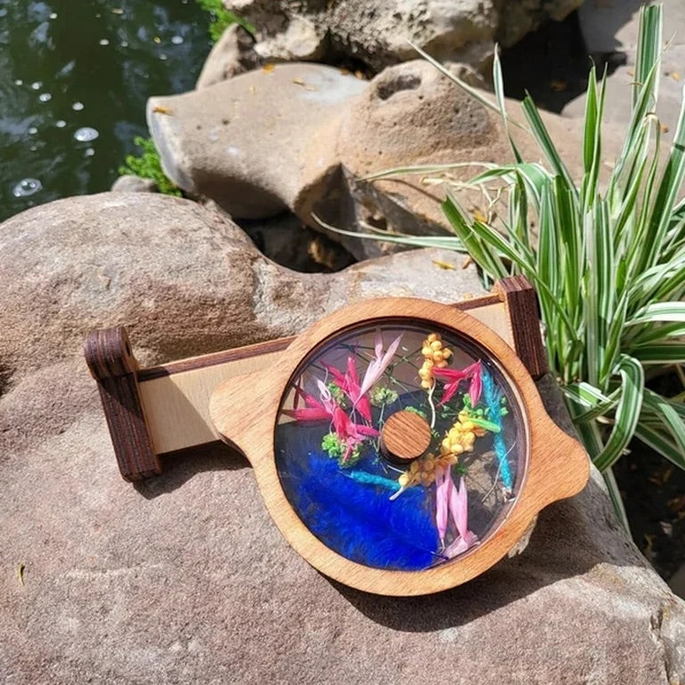 Wooden DIY Kids Kaleidoscope Rotating Sensory Toys