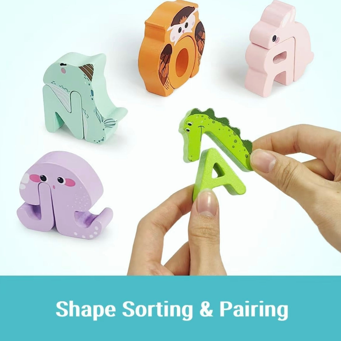 Wooden Animal Alphabet Puzzle – A to Z Learning Toy for Kids