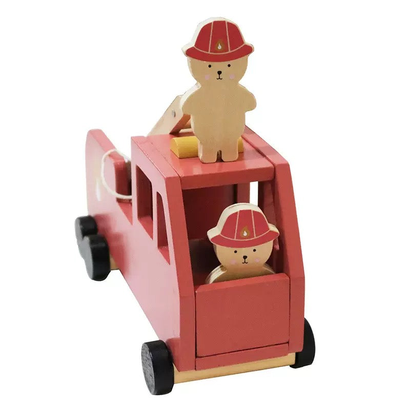 Wooden Fire Engine Truck Toy