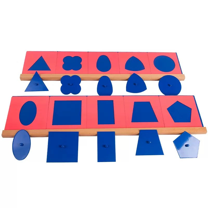 Premium Metal Montessori Shape Insets with Stands