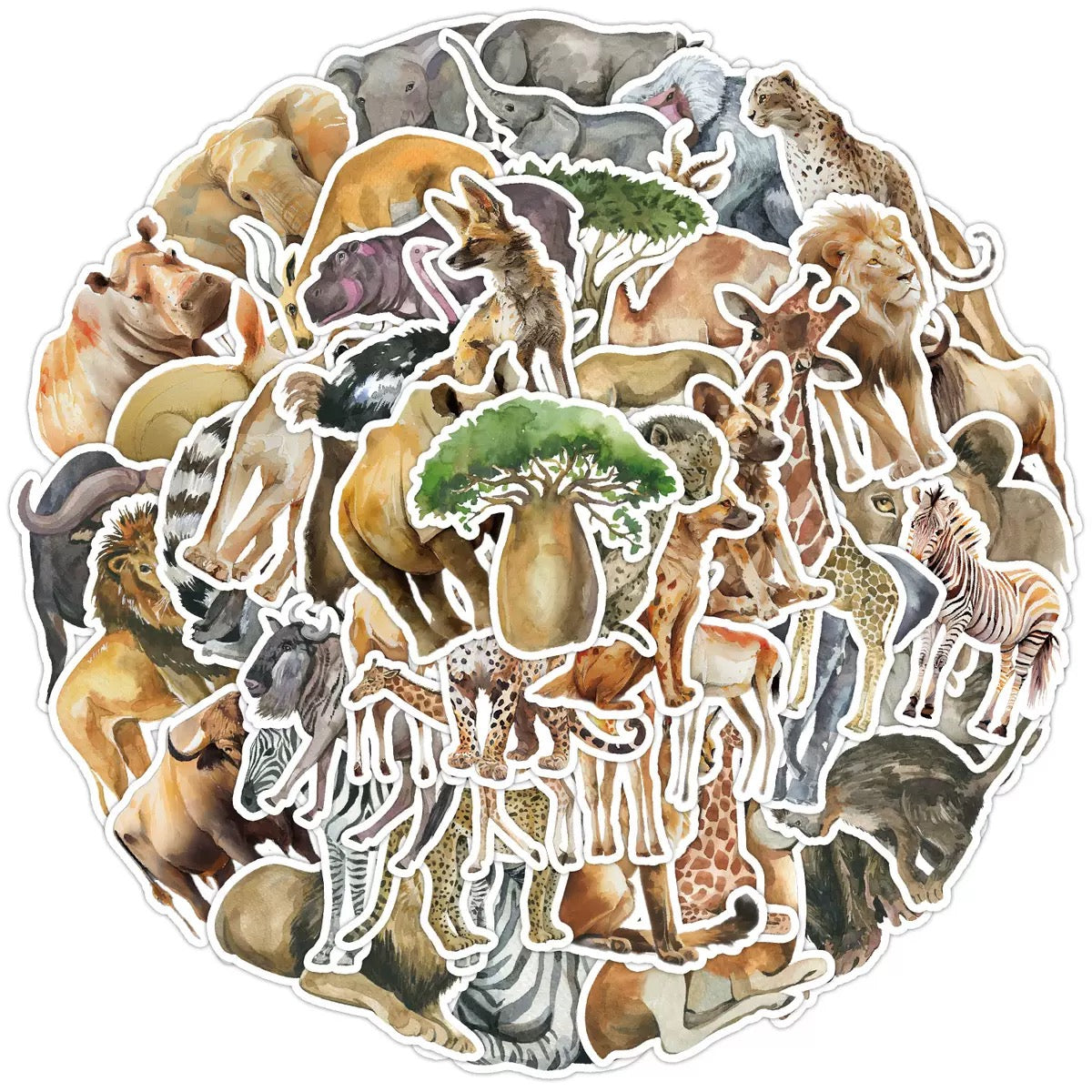 DIY Arts and Craft Bulk Lot of 50 Aussie Stickers Animals Jungle Farm various Themes