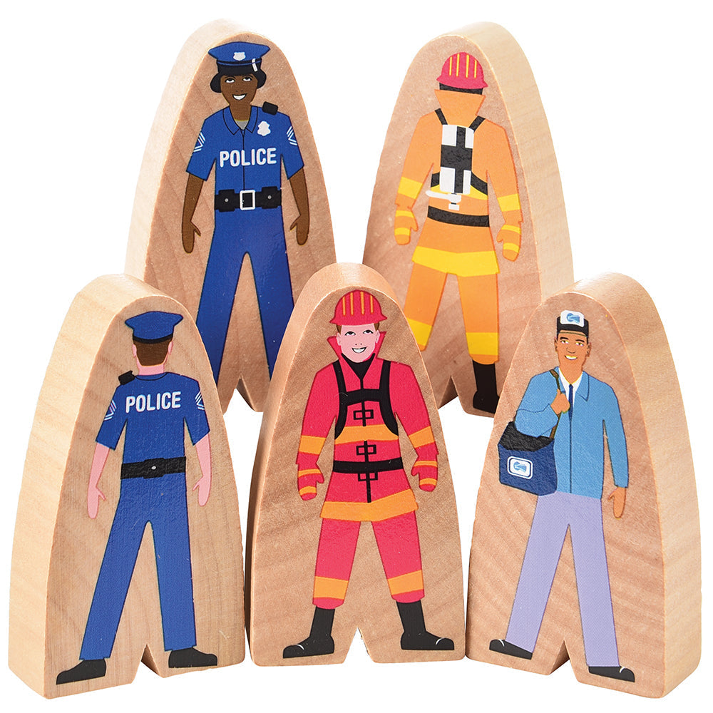 Constructive Playthings Wooden Community Career Job Educational People Blocks Set of 25 like freckled frogs