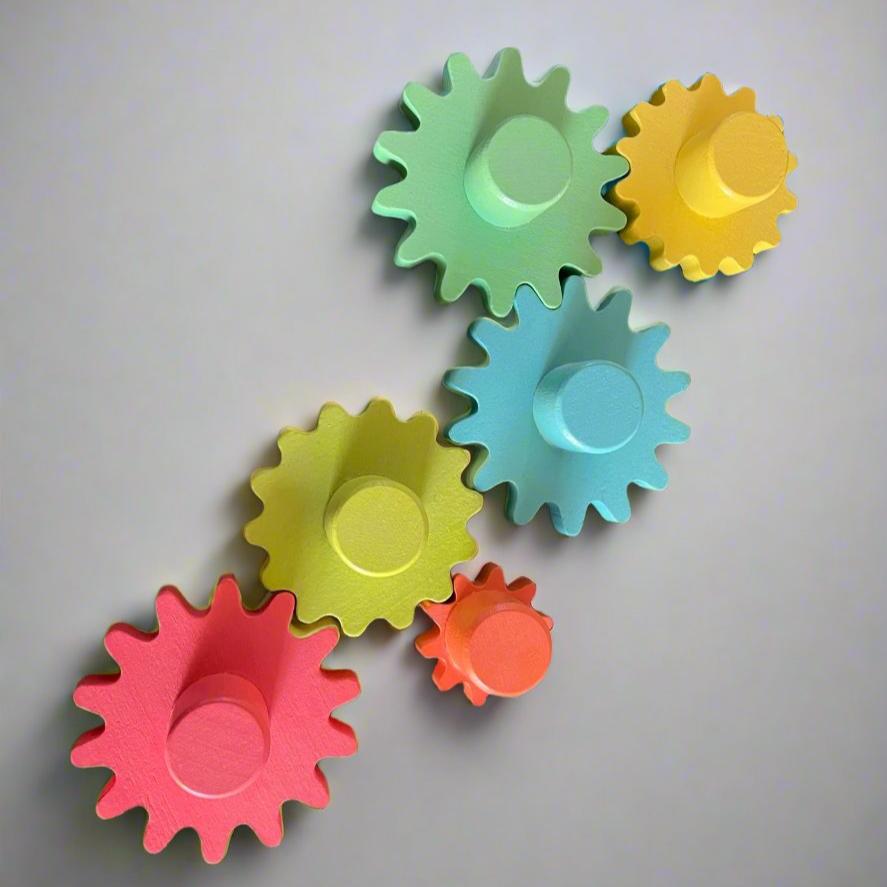 Wooden Gear & Cog Sorting Activity Box Tray
