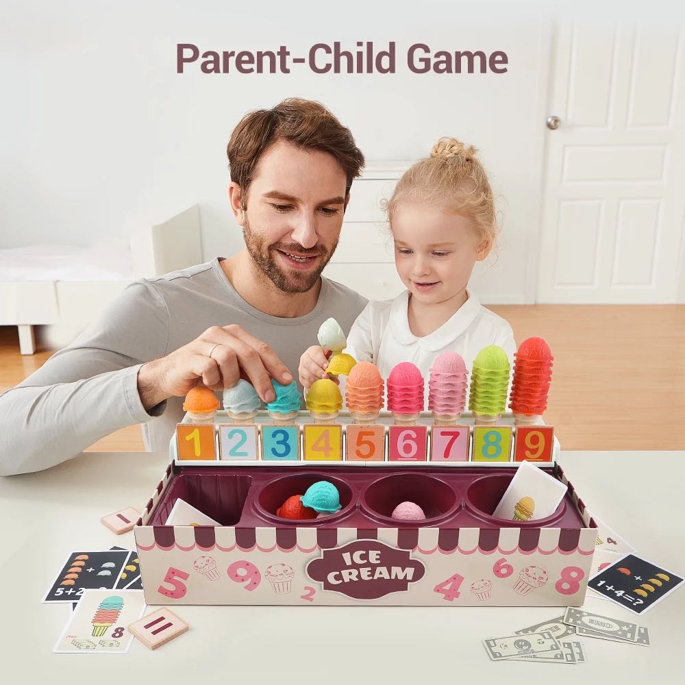 Pretend Play Ice Cream Counter Montessori Educational Math Toys-Mathematics toys