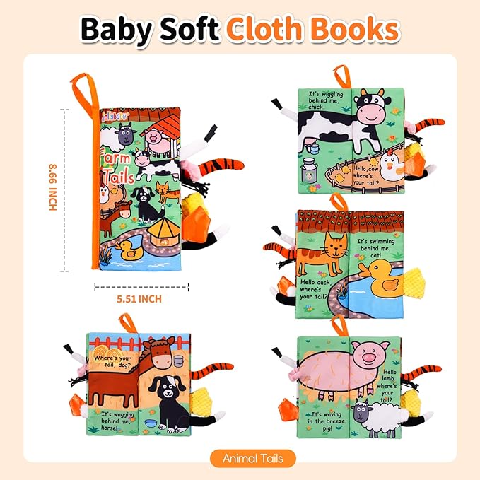Jollybaby Farm Tails Cloth Books