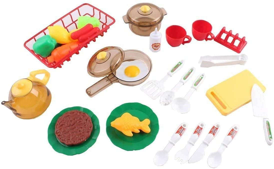 Kitchen Playset Happy Little Chef Pretend Play for Toddlers with Lights, Sounds, Real Water Features and Accessories Included