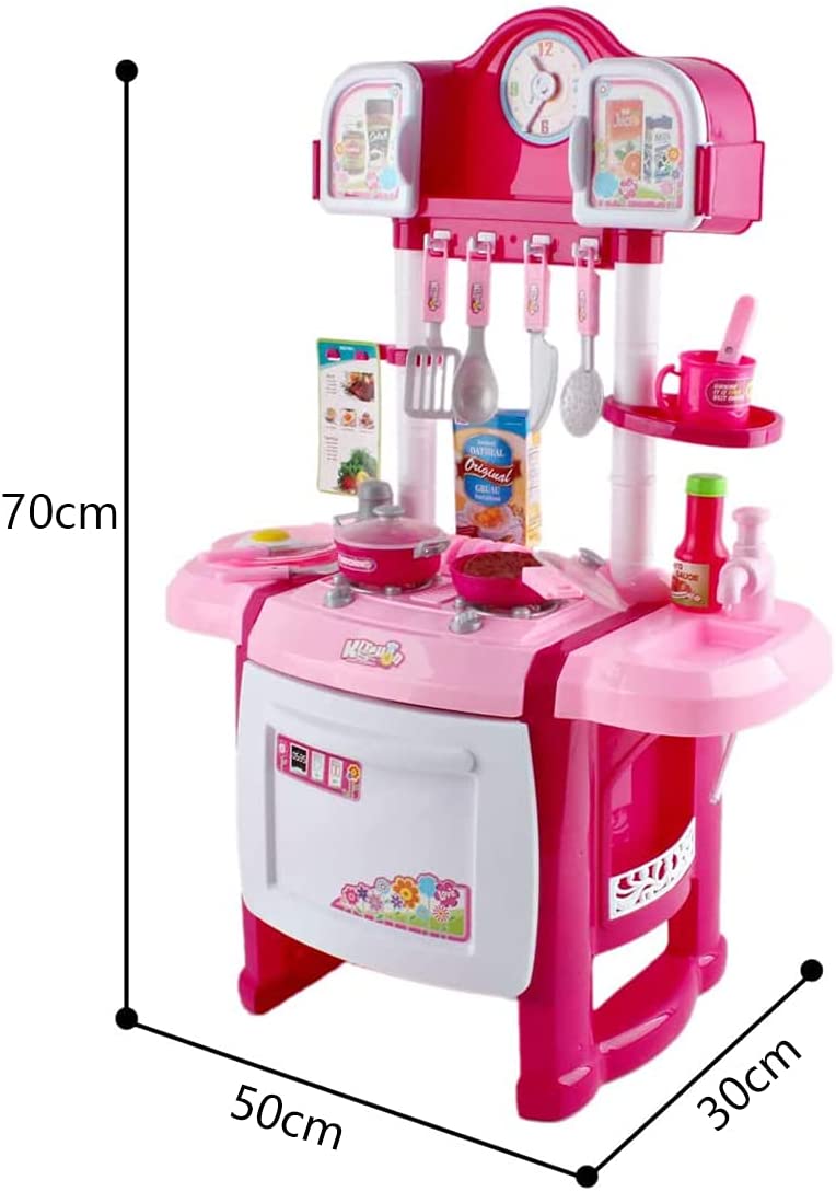 'My Little Chef' Miniature Kitchen Playset Role Playing Game with Light and Sound Water Features Christmas Gift Toys PINK