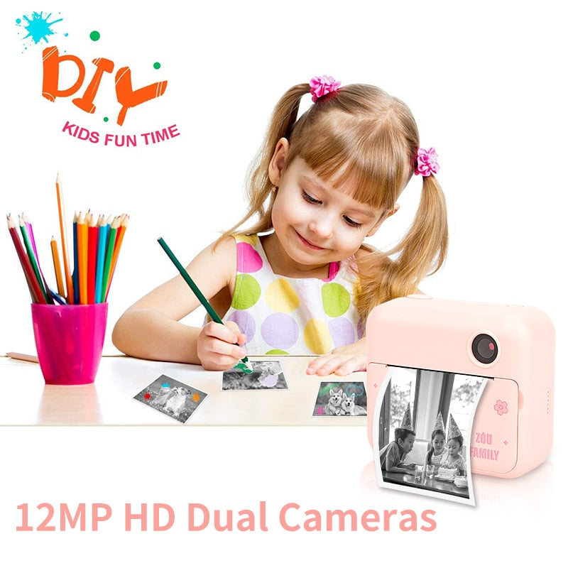 Fidtoy Kids Instant Print Camera – Toddler Photo Camera with Thermal Printing & Creative Coloring