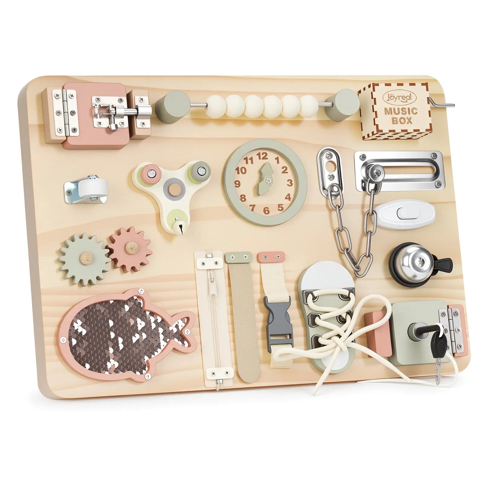 Tabla de Actividades Montessori para Niños | Juguete Sensorial Interactivo de Madera
