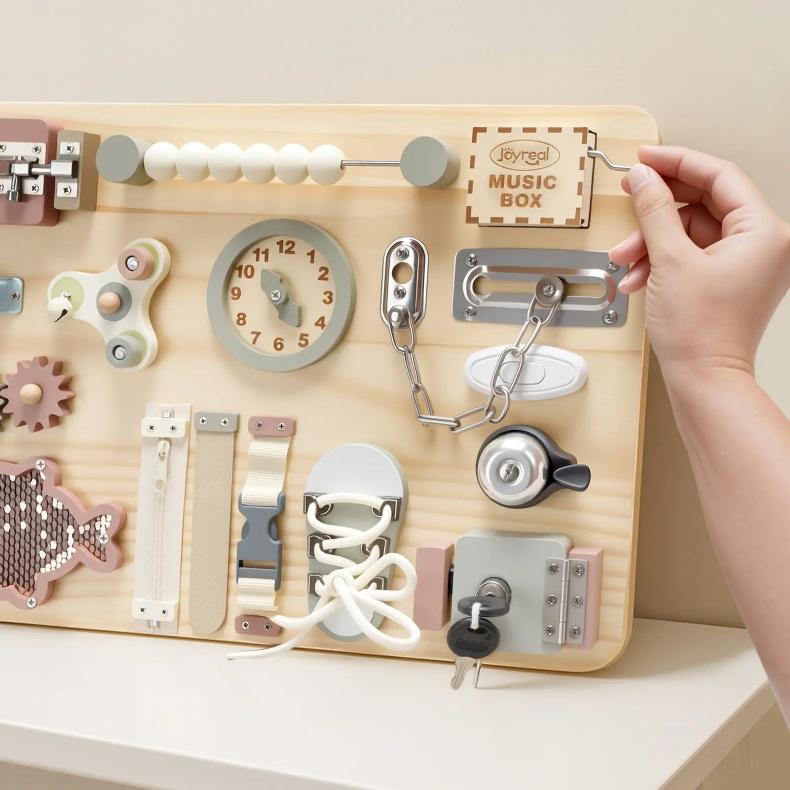Montessori Busy Board for Kids | Interactive Wooden Sensory Toy