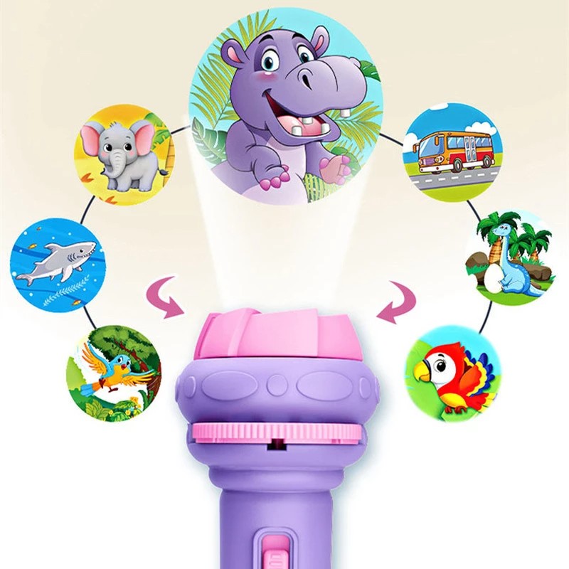 Fidtoy Kids Story Projector Flashlight Toy – Bedtime Story Projection Lamp with 10 Story Discs