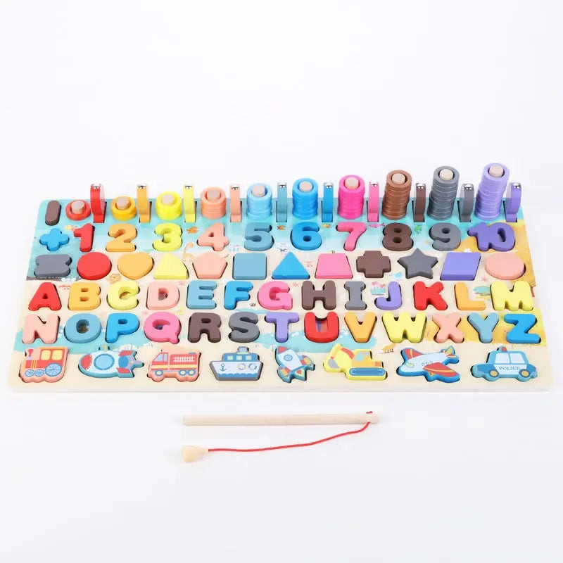 Fidtoy Montessori Language and Numbers Education Kit – Wooden Learning Toy for Toddlers