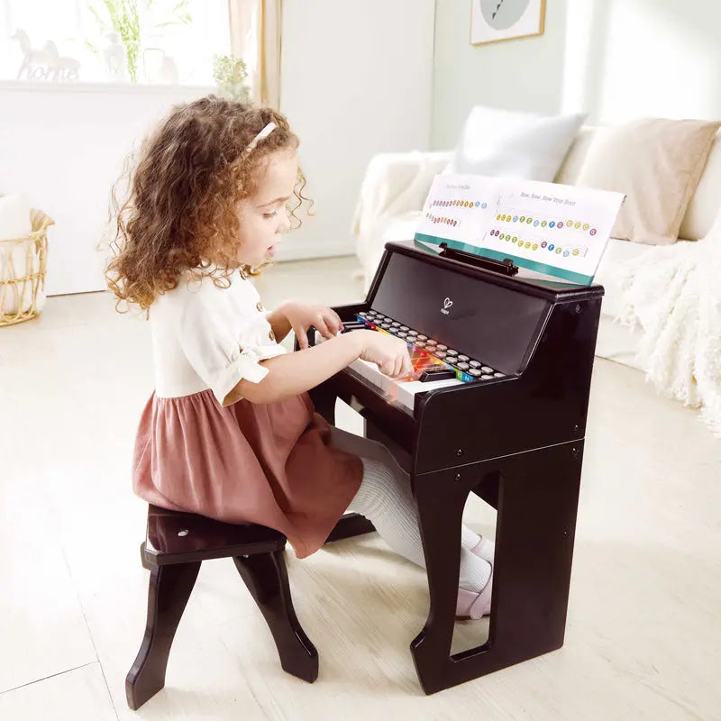 Learn with Lights Black Piano with Stool