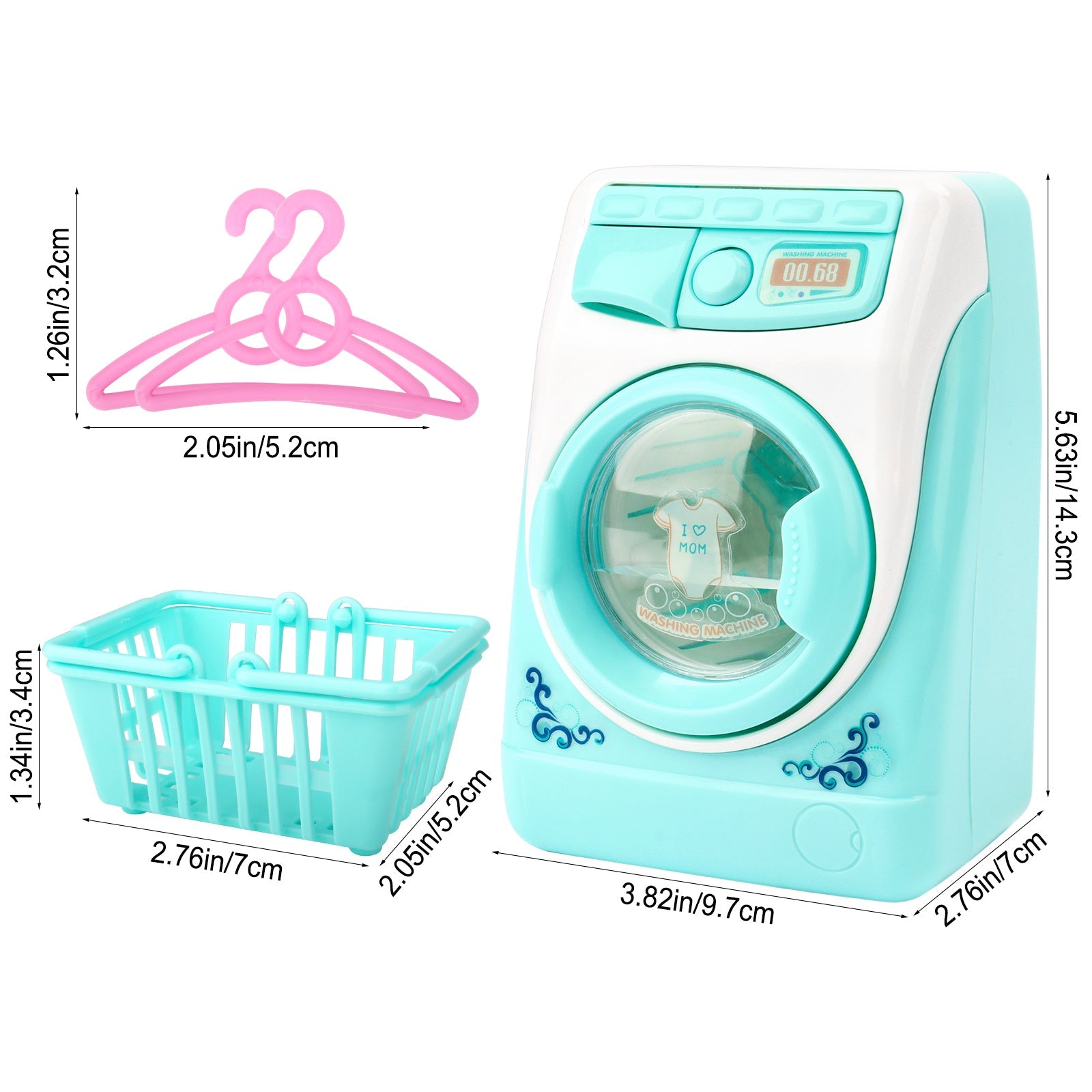 Mini machine à laver jouet électrique en plastique avec sons réalistes, lumières, jouets de nettoyage pour enfants, cadeau d'anniversaire ou de Noël pour enfants