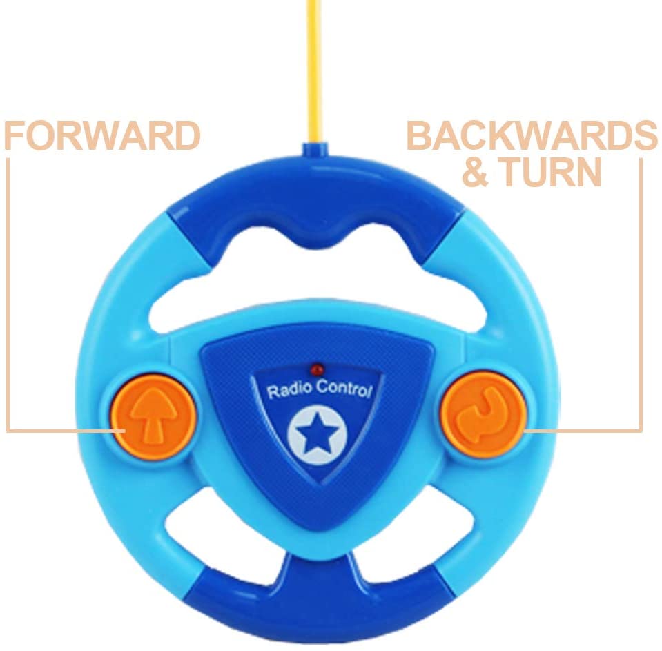 2 Dolls Remote Control Cartoon Car for Toddlers with Light Music RC Police Car Toys Prefect Birthday Xmas Gift Present for Kids