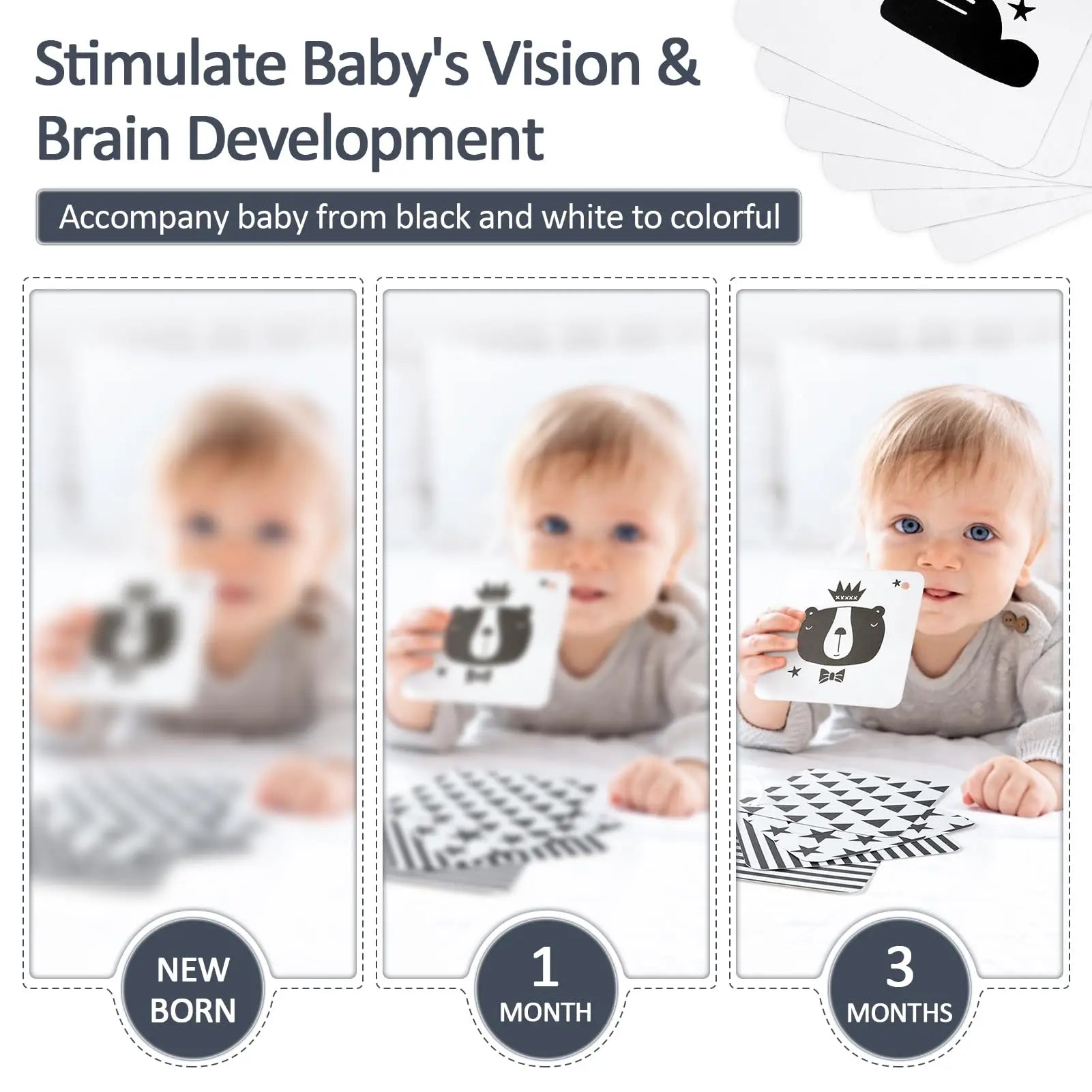 Baby Sensory Black & White Toy Set - Sensory Play for Infants