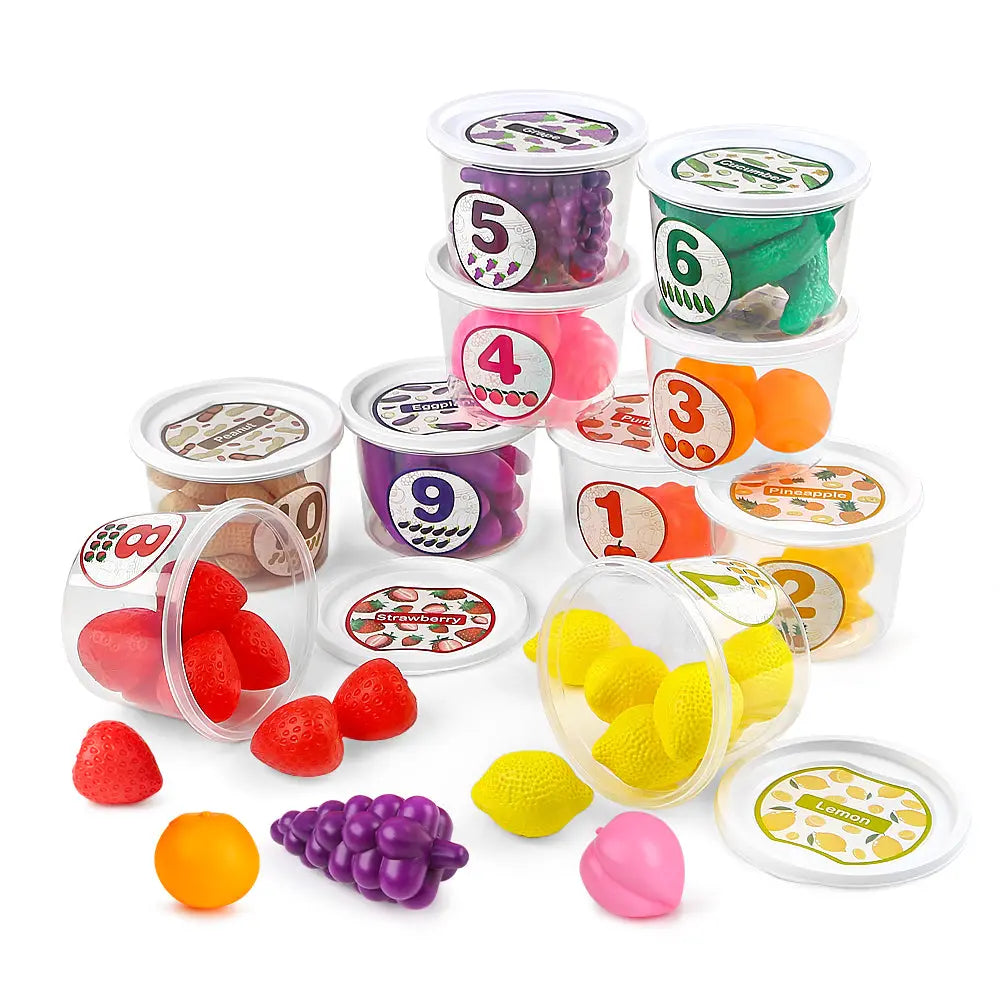 Juguete Montessori de clasificación de colores para niños | Set educativo de comida de juguete