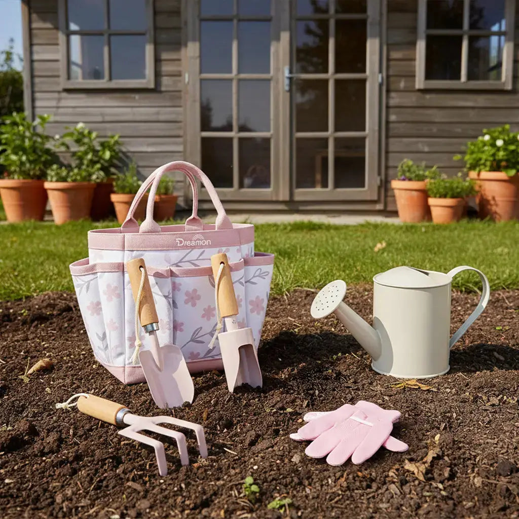Juego de herramientas de jardinería para niños para jugar al aire libre