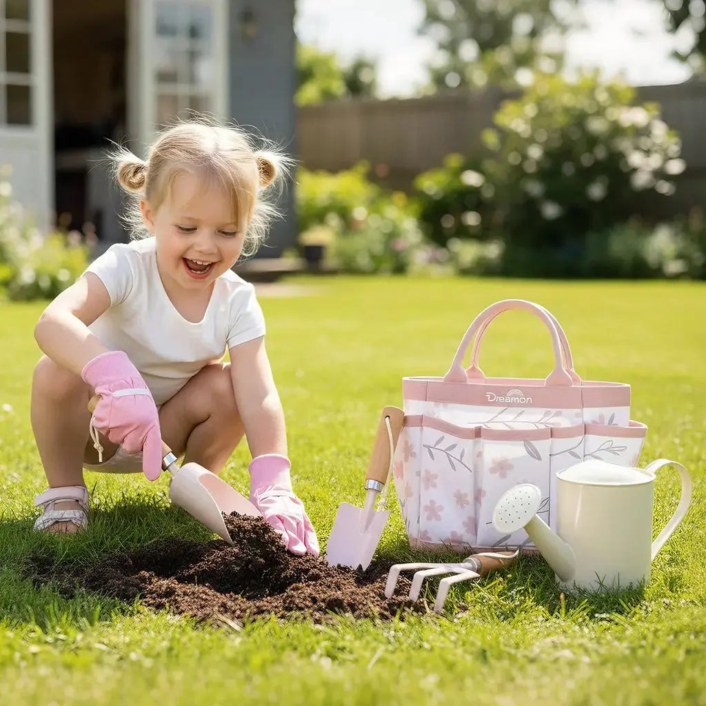 Juego de herramientas de jardinería para niños para jugar al aire libre