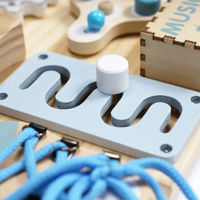 Montessori Busy Board - Sensory Development and Fine Motor Skills Toy for Toddlers