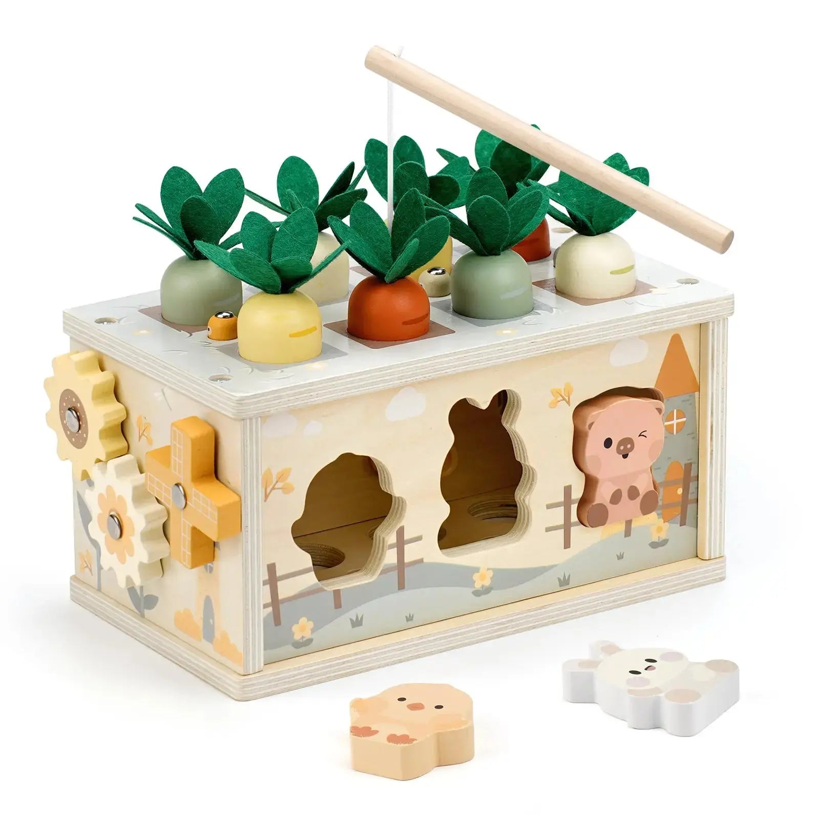 Cubo de actividades 8 en 1 para niños pequeños | Juguete de aprendizaje de madera Montessori