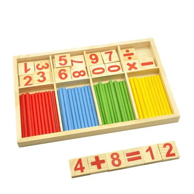 Fidtoy Montessori Wooden Counting Sticks Box – Early Math Learning Toy for Toddlers