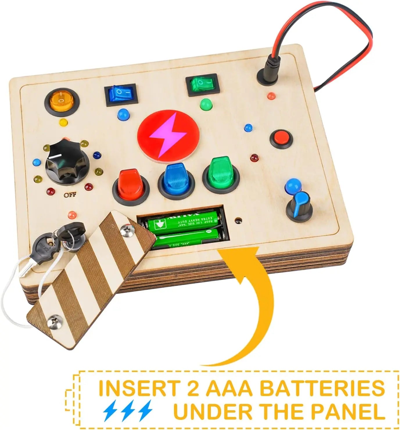 Tabla de actividades Montessori - Juguete sensorial interactivo de madera para niños pequeños