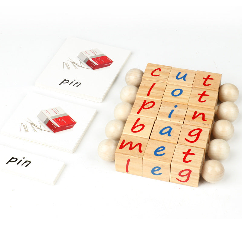 Fidtoy Wooden Alphabet Cube Word Spelling Game for Kids