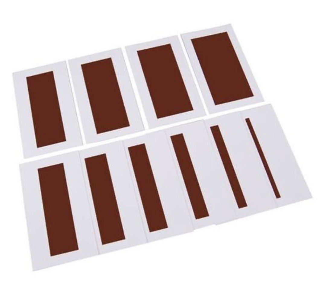 Montessori Brown Stair Control Cards - Sensorial Material