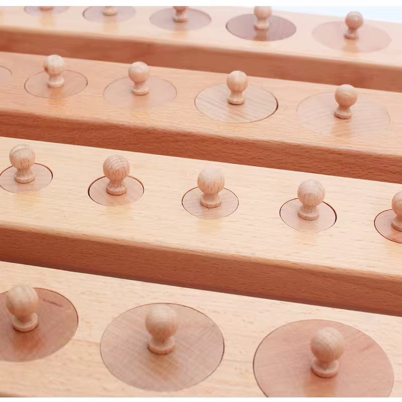 Montessori Knobbed Cylinders - Set of 4 Blocks | Sensorial Material