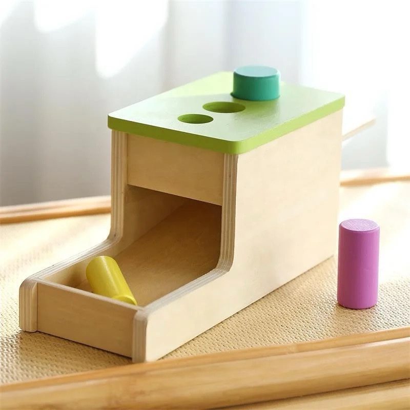 Wooden Peg Drop Box - Fine Motor and Cause Effect Toy for Toddlers