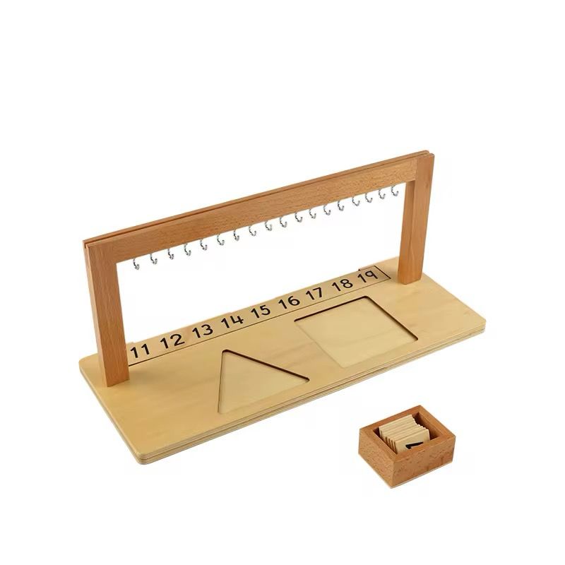 Perlier à perles Montessori pour adolescents avec perles colorées - Matériel de mathématiques pour les nombres 11 à 19