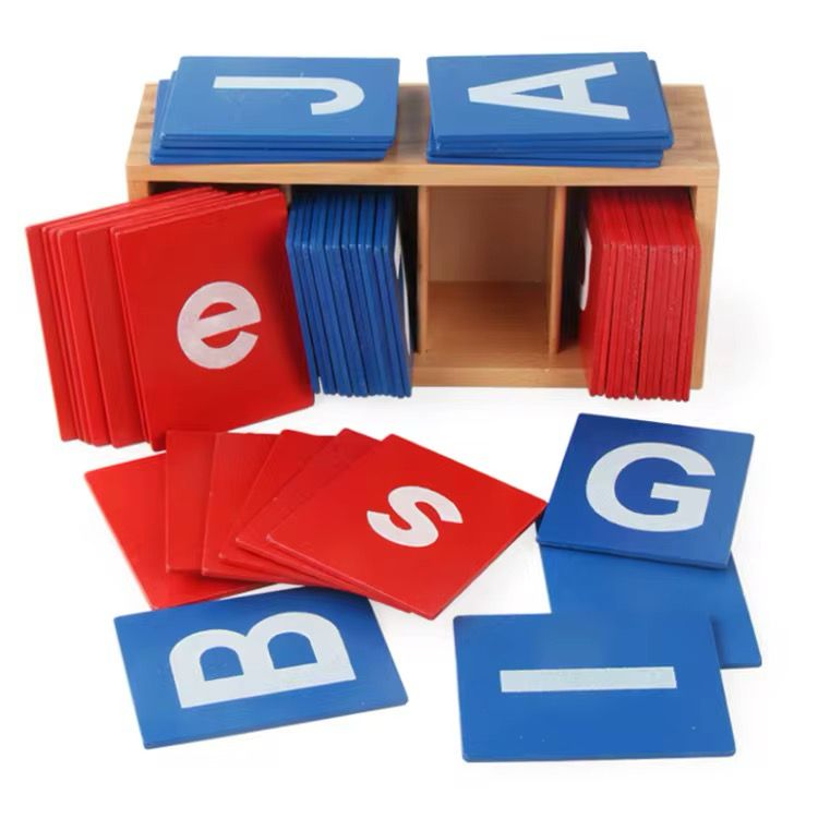 Montessori Upper and Lowercase Sandpaper Letters - Sensory Language Material for Early Writing Skills