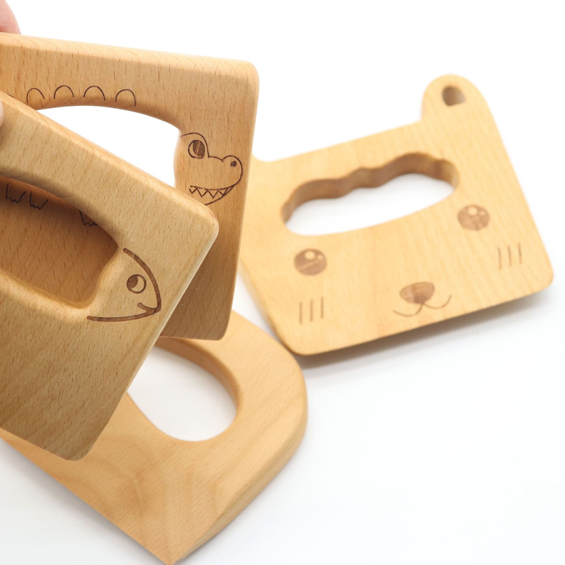 Fidtoy Montessori Wooden Chopper for Kids Toddler Kitchen Tool