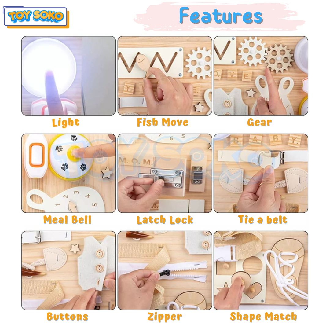 2-in-1 Sensory Activity Busy Board & Sketchpad for toddler